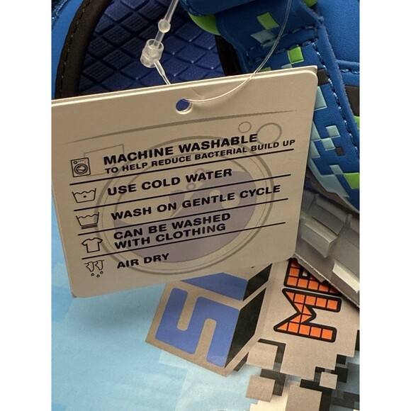 Skechers Mine-Craft Mega-Splash 4K Boys/Girls Sandals Hoop&Loop Strap Sz 1 New - Picture 16 of 16